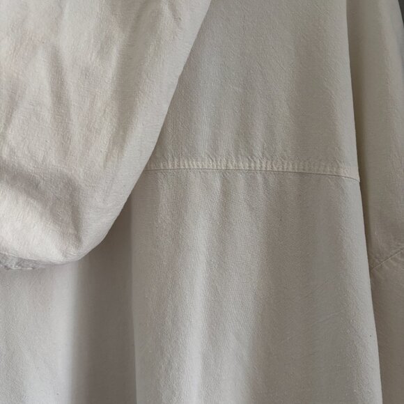 Vintage Papery White Cotton Hooded Shacket - Picture 10 of 14